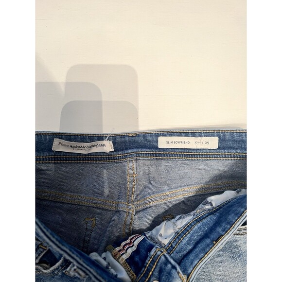 Pilcro Woman’s Slim Boyfriend Side Stripe Jeans Size 29 Animal Print Denim - Picture 3 of 5